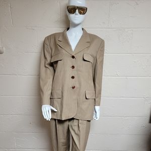 Escada by Margaretha Ley 2pc Olive Pants Suit Size 42/ US 12